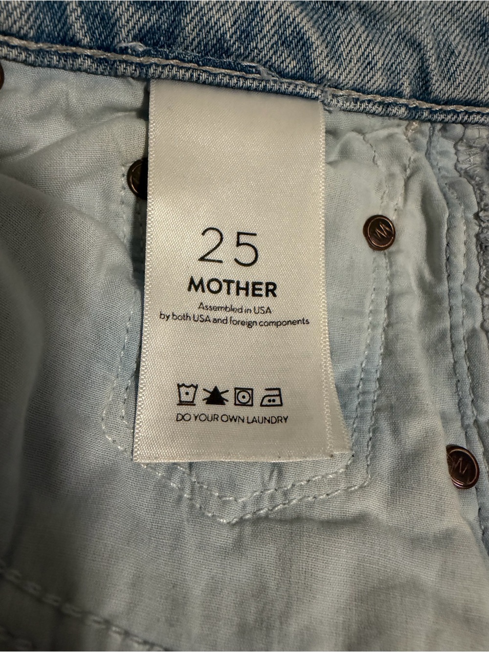 Mother Denim "Rambler Ankle Fray" Jeans Sz 25 High-Waist, Raw Hem, Two-Tone - Picture 2 of 16